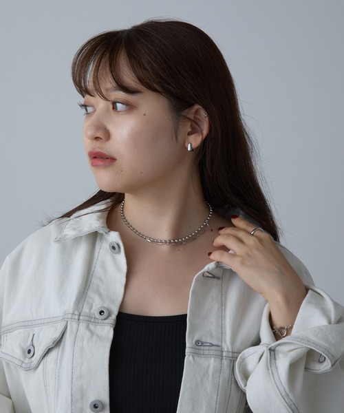 COLONY 2139（コロニートゥーワンスリーナイン）の「アシメボールチェーンネックレス（ネックレス・レディース・ゴールド/シルバー・FREE）」の9枚目の写真