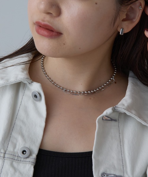 COLONY 2139（コロニートゥーワンスリーナイン）の「アシメボールチェーンネックレス（ネックレス・レディース・ゴールド/シルバー・FREE）」の7枚目の写真