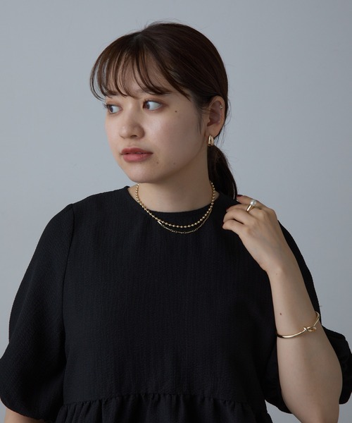 COLONY 2139（コロニートゥーワンスリーナイン）の「アシメボールチェーンネックレス（ネックレス・レディース・ゴールド/シルバー・FREE）」の4枚目の写真