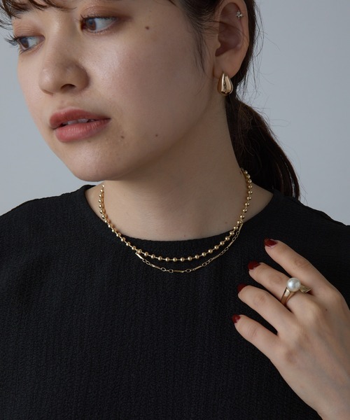 COLONY 2139（コロニートゥーワンスリーナイン）の「アシメボールチェーンネックレス（ネックレス・レディース・ゴールド/シルバー・FREE）」の3枚目の写真