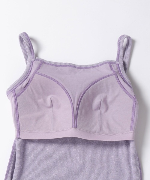 bijorie(ビジュリィ)の「【bijorie】ラメ カップ付きリブスクエアキャミ/NEW BASIC(インナーウェア/肌着・レディース・ブラック/オフホワイト/ラベンダー・MEDIUM/LARGE/LG)」の12枚目の写真