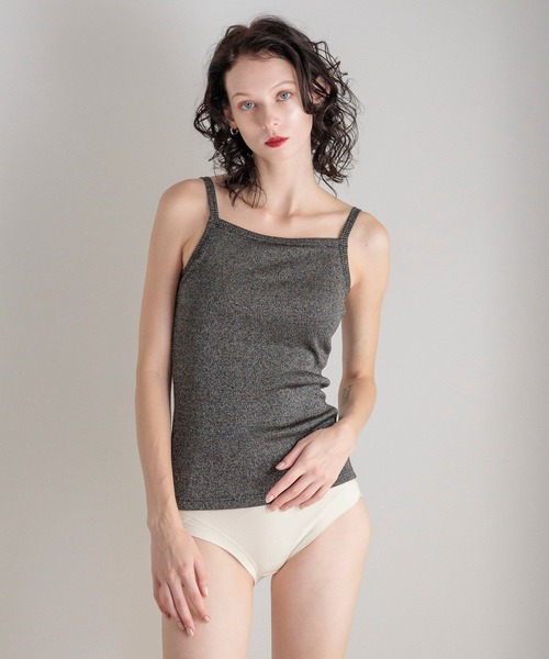 bijorie(ビジュリィ)の「【bijorie】ラメ カップ付きリブスクエアキャミ/NEW BASIC(インナーウェア/肌着・レディース・ブラック/オフホワイト/ラベンダー・MEDIUM/LARGE/LG)」の17枚目の写真