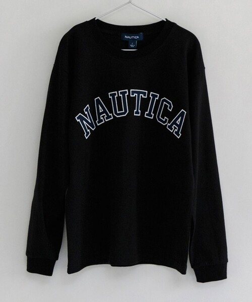 tシャツ NAUTICA/ノーティカ アップリケロゴTEE レディース NAUTICA/ノーティカ】ロゴアップリケ長袖Tシャツ ｜子供服