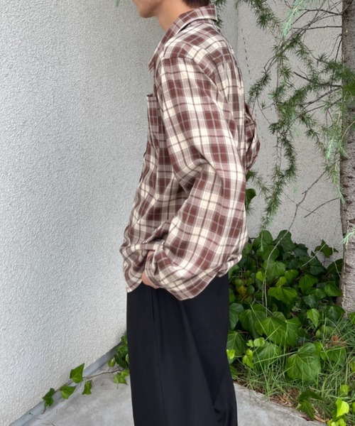 BROKEN BASE（ブロークンベース）の「チェックシャツ（シャツ/ブラウス・メンズ・チャコール/ブラウン・LARGE/MEDIUM）」の17枚目の写真