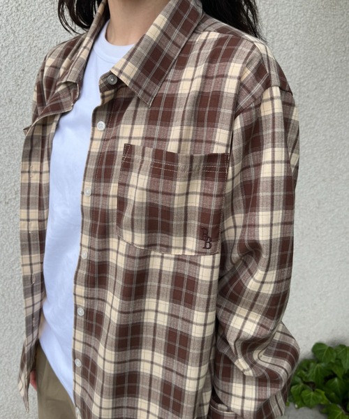 BROKEN BASE（ブロークンベース）の「チェックシャツ（シャツ/ブラウス・メンズ・チャコール/ブラウン・LARGE/MEDIUM）」の22枚目の写真