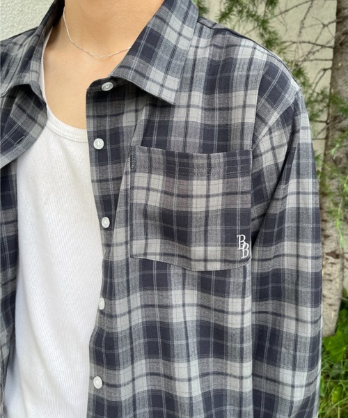 BROKEN BASE（ブロークンベース）の「チェックシャツ（シャツ/ブラウス・メンズ・チャコール/ブラウン・LARGE/MEDIUM）」の14枚目の写真