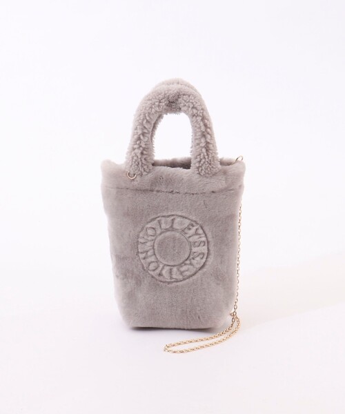 CINQUANTA トートバッグ レザー×ムートン 濃茶 イタリア製