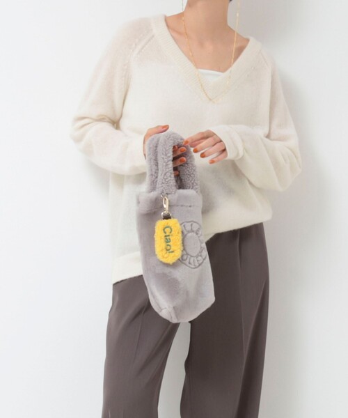 Lisa Conte（リサコンテ）の「ムートン刺繍バッグ　made in Italy（トートバッグ・レディース・オフホワイト/ライトグレー/ベージュ・FREE）」の10枚目の写真