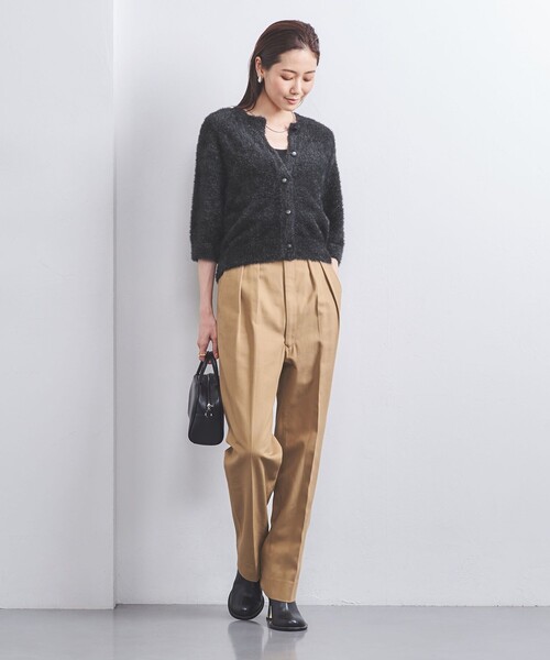 UNITED ARROWS(ユナイテッドアローズ)の「リボンヤーン 2WAY ニットカーディガン(カーディガン/ボレロ・レディース・ブラック/ホワイト/レッド・FREE)」の6枚目の写真