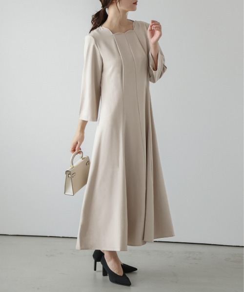 akiki スカラップワンピース akiki scallop dress white アキキ スカラップワンピース