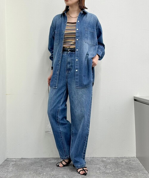 fredy emue(フレディエミュ)の「デニム2WAYボウタイシャツ(シャツ/ブラウス・レディース・ネイビー/ブルー・38)」の21枚目の写真