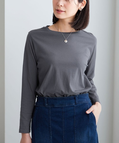 BELLUNA PLUS(ベルーナ)の「綿100%大人顔サマ見えプルオーバー(Tシャツ/カットソー・レディース・オフホワイト/ブルー/ブラック/ワイン/ベージュ/チャコール/ライム・MEDIUM/LARGE/X-LARGE)」の11枚目の写真
