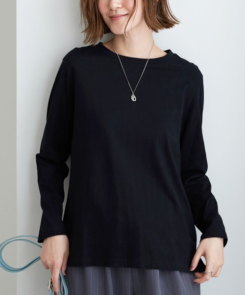 BELLUNA PLUS(ベルーナ)の「綿100%大人顔サマ見えプルオーバー(Tシャツ/カットソー・レディース・オフホワイト/ブルー/ブラック/ワイン/ベージュ/チャコール/ライム・MEDIUM/LARGE/X-LARGE)」の19枚目の写真
