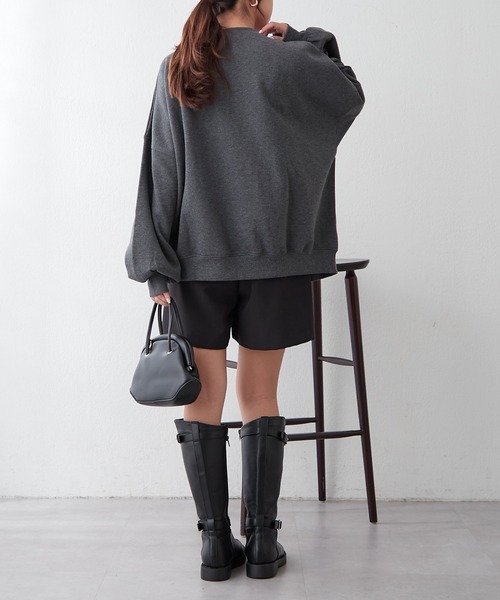 Remind me and forever（リマインドミーアンドフォーエバー）の「【毎年大人気】白抜きカレッジプルオーバー（スウェット・レディース・チャコールグレー/ネイビー/グリーン/ボルドー/オートミール・FREE）」の13枚目の写真