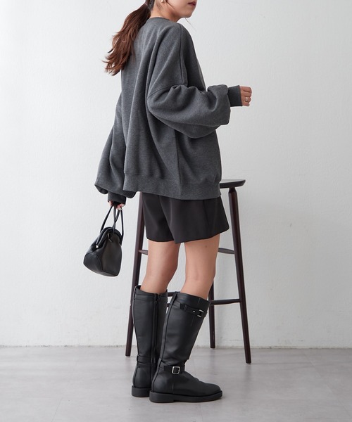 Remind me and forever（リマインドミーアンドフォーエバー）の「【毎年大人気】白抜きカレッジプルオーバー（スウェット・レディース・チャコールグレー/ネイビー/グリーン/ボルドー/オートミール・FREE）」の6枚目の写真