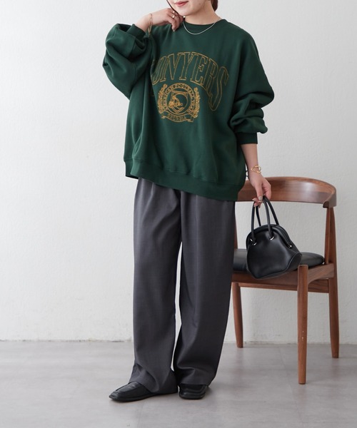 Remind me and forever（リマインドミーアンドフォーエバー）の「【毎年大人気】白抜きカレッジプルオーバー（スウェット・レディース・チャコールグレー/ネイビー/グリーン/ボルドー/オートミール・FREE）」の14枚目の写真