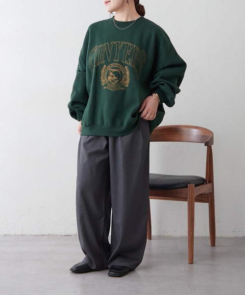 Remind me and forever（リマインドミーアンドフォーエバー）の「【毎年大人気】白抜きカレッジプルオーバー（スウェット・レディース・チャコールグレー/ネイビー/グリーン/ボルドー/オートミール・FREE）」の16枚目の写真