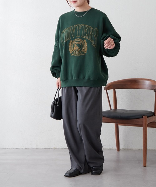 Remind me and forever（リマインドミーアンドフォーエバー）の「【毎年大人気】白抜きカレッジプルオーバー（スウェット・レディース・チャコールグレー/ネイビー/グリーン/ボルドー/オートミール・FREE）」の17枚目の写真