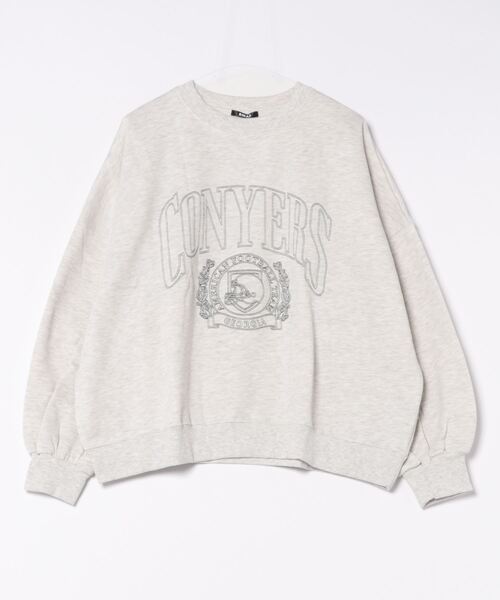 Remind me and forever（リマインドミーアンドフォーエバー）の「【毎年大人気】白抜きカレッジプルオーバー（スウェット・レディース・チャコールグレー/ネイビー/グリーン/ボルドー/オートミール・FREE）」の7枚目の写真