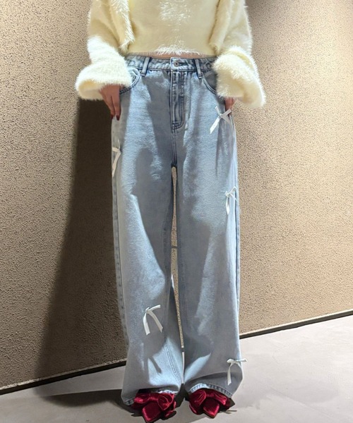 着用一回　トレゾア　リボンジーンズ Tu es mon TRESOR（トゥ エ モン トレゾア）の「Tu es mon