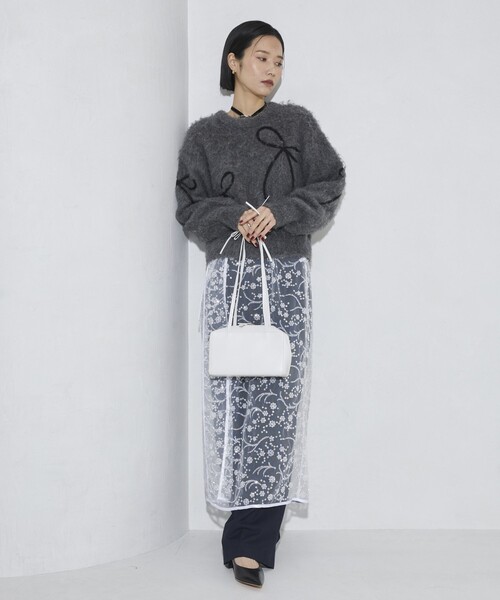 Firsthand（ファーストハンド）の「Firsthand/ファーストハンド リボンコード刺繍 シャギーニット（ニット/セーター・レディース・ミント/チャコールグレー/オフホワイト・FREE）」の8枚目の写真