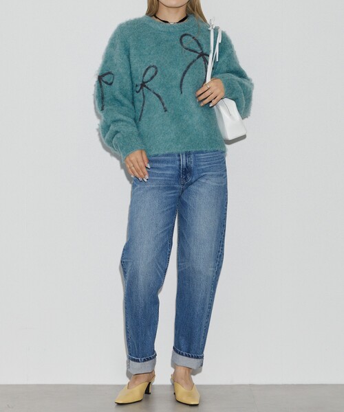 Firsthand（ファーストハンド）の「Firsthand/ファーストハンド リボンコード刺繍 シャギーニット（ニット/セーター・レディース・ミント/チャコールグレー/オフホワイト・FREE）」の18枚目の写真