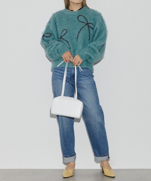 Firsthand（ファーストハンド）の「Firsthand/ファーストハンド リボンコード刺繍 シャギーニット（ニット/セーター・レディース・ミント/チャコールグレー/オフホワイト・FREE）」の20枚目の写真