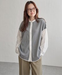 異素材切り替えシャツ