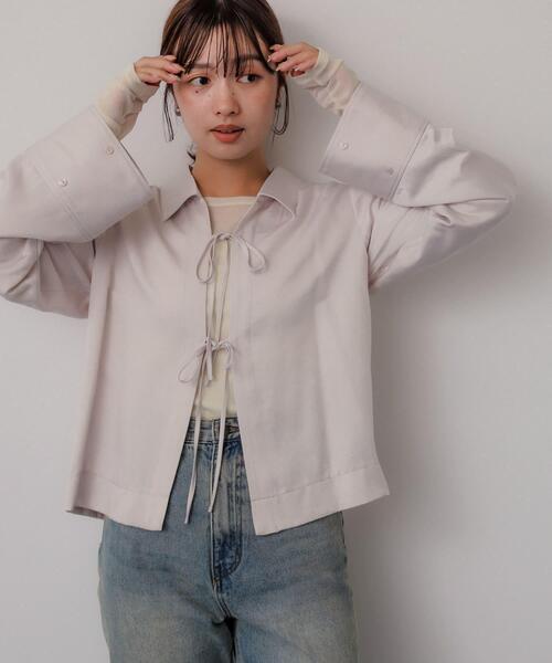 セール】サテンリボンディテールブラウス（シャツ/ブラウス）｜SENSE