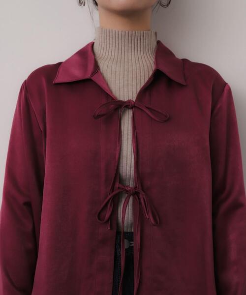 BOSCH バーガンディ リボン付きブラウス BOSCH バーガンディ リボン付きブラウス