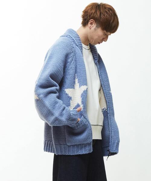 CONVERSE TOKYO（コンバーストウキョウ）の「STAR★ LOWGAGE COWICHAN SWEATER（ニット/セーター・レディース・ブラック/アイボリー/ブルー/杢グレー・MEDIUM/SMALL）」の6枚目の写真