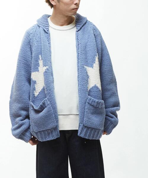 CONVERSE TOKYO（コンバーストウキョウ）の「STAR★ LOWGAGE COWICHAN SWEATER（ニット/セーター・レディース・ブラック/アイボリー/ブルー/杢グレー・MEDIUM/SMALL）」の7枚目の写真