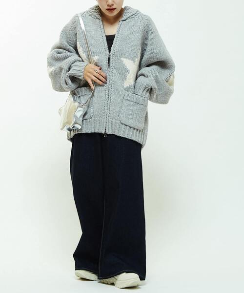 CONVERSE TOKYO（コンバーストウキョウ）の「STAR★ LOWGAGE COWICHAN SWEATER（ニット/セーター・レディース・ブラック/アイボリー/ブルー/杢グレー・MEDIUM/SMALL）」の11枚目の写真