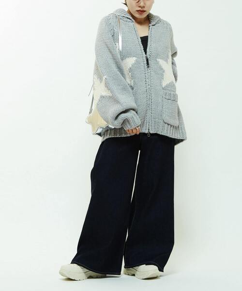 CONVERSE TOKYO（コンバーストウキョウ）の「STAR★ LOWGAGE COWICHAN SWEATER（ニット/セーター・レディース・ブラック/アイボリー/ブルー/杢グレー・MEDIUM/SMALL）」の14枚目の写真