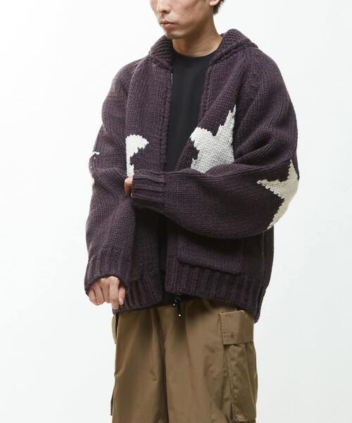 CONVERSE TOKYO（コンバーストウキョウ）の「STAR★ LOWGAGE COWICHAN SWEATER（ニット/セーター・レディース・ブラック/アイボリー/ブルー/杢グレー・MEDIUM/SMALL）」の22枚目の写真
