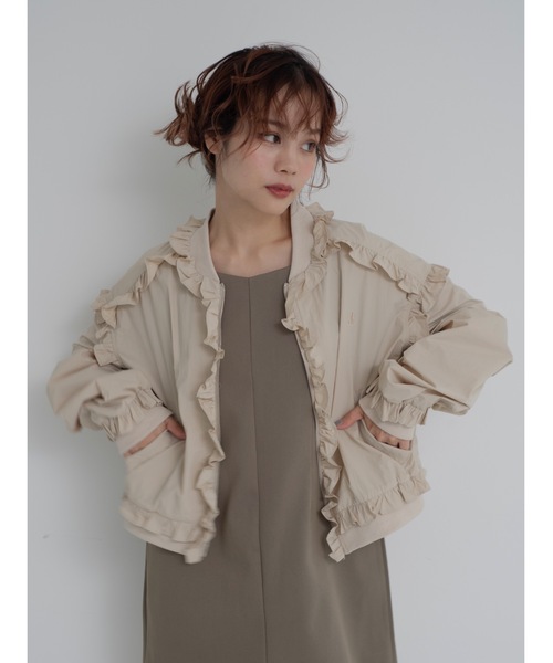 jumelle frill light jacket ノーカラージャケット frill light jacket（ノーカラージャケット）｜jumelle