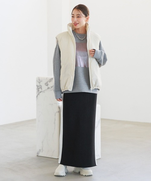 LAKOLE（ラコレ）の「中綿ボリュームベスト / 135044（ベスト・レディース・ライトブラウン/ブラック/クリーム・FREE）」の22枚目の写真