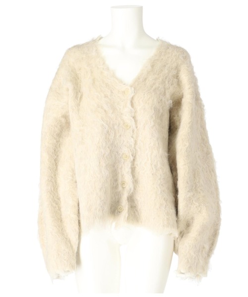 Settimissimo（セッティミッシモ）の「ブークレシャギーVネックカーディガン（カーディガン/ボレロ・レディース・アイボリー/オリーブ・FREE）」の11枚目の写真