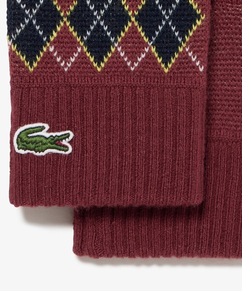 LACOSTE（ラコステ）の「フレッシュカラーアーガイルニットグローブ タッチパネル対応（手袋・レディース・グレー/ブラウン・FREE）」の4枚目の写真