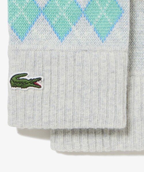 LACOSTE（ラコステ）の「フレッシュカラーアーガイルニットグローブ タッチパネル対応（手袋・レディース・グレー/ブラウン・FREE）」の6枚目の写真