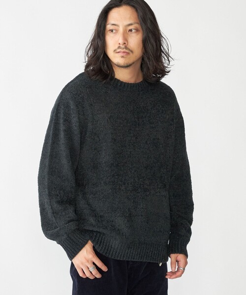 【新品・未使用】シップス  SHIPS ニット☆ セール】SHIPS Primary Navy Label:〈手洗い可能〉リブ クルー