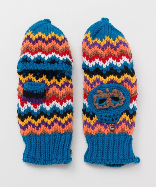 チャイハネ(チャイハネ)の「【チャイハネ】カラベラグローブ ミトン手袋(手袋・レディース・ブルー/ブラック/オレンジ/グリーン/ホワイト・FREE)」の16枚目の写真