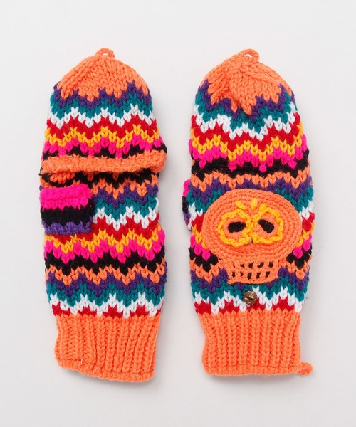 チャイハネ(チャイハネ)の「【チャイハネ】カラベラグローブ ミトン手袋(手袋・レディース・ブルー/ブラック/オレンジ/グリーン/ホワイト・FREE)」の18枚目の写真