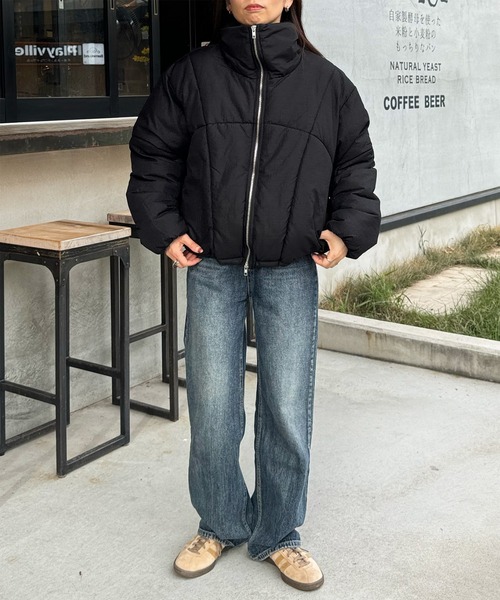 LE MORE（リモア）の「スタンドカラーダウンジャケット（ダウンジャケット/コート・レディース・ブラック/アイボリー・FREE）」の19枚目の写真