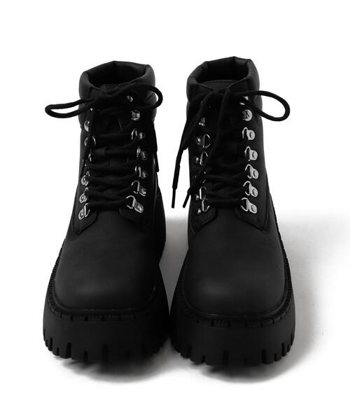 WEGO（ウィゴー）の「WEGO/厚底トレッキングブーツ（ブーツ・レディース・ブラック/キャメル・LARGE/MEDIUM/SMALL）」の17枚目の写真