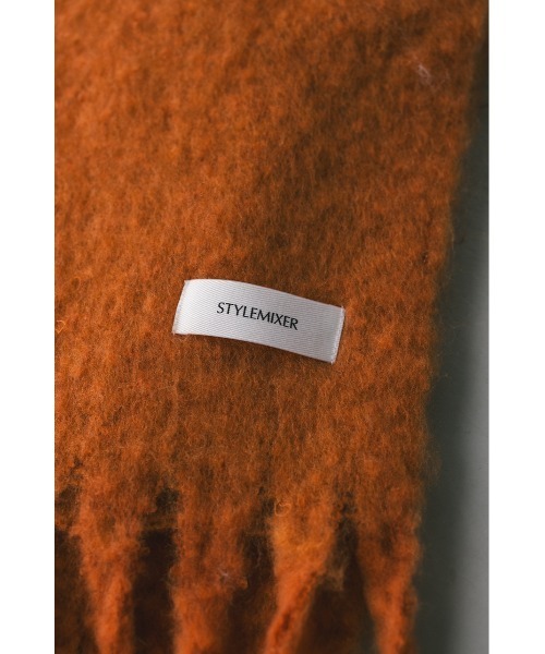 オレンジ色 フリンジ付きマフラー 箱付き フリンジワイドマフラー（マフラー）｜STYLEMIXER（スタイルミキサー