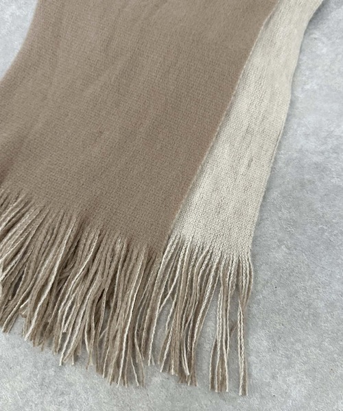 archives（アルシーヴ）の「ハートブローチ付きリバーシブルストール（マフラー・レディース・モカ/ブルーグレー/アイボリー・FREE）」の20枚目の写真