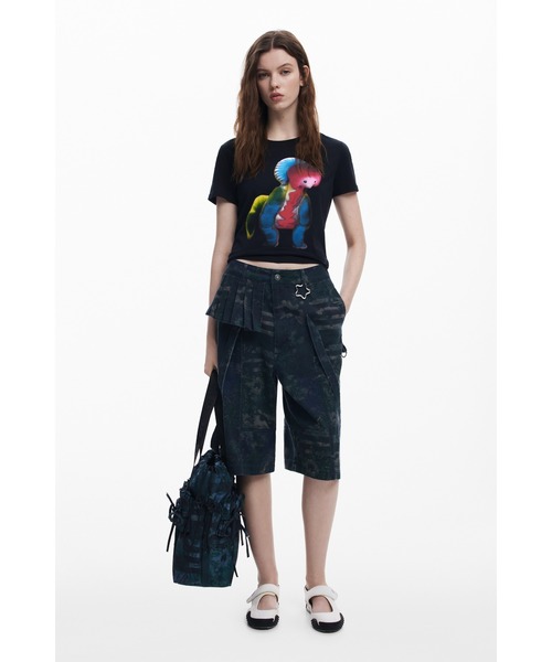 Desigual(デシグアル)の「【Desigual×Collina Strada】CUADROSCOLLINA STRADA ショートパンツ ジョーツ(その他パンツ・レディース・ブラック・M/L/S)」の4枚目の写真