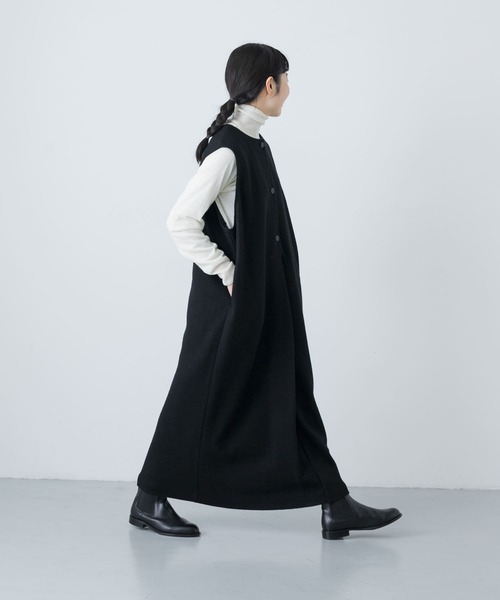 かぐれ（カグレ）の「ウールタックジャンパースカート（ワンピース・レディース・ブラック/グレー・FREE）」の13枚目の写真