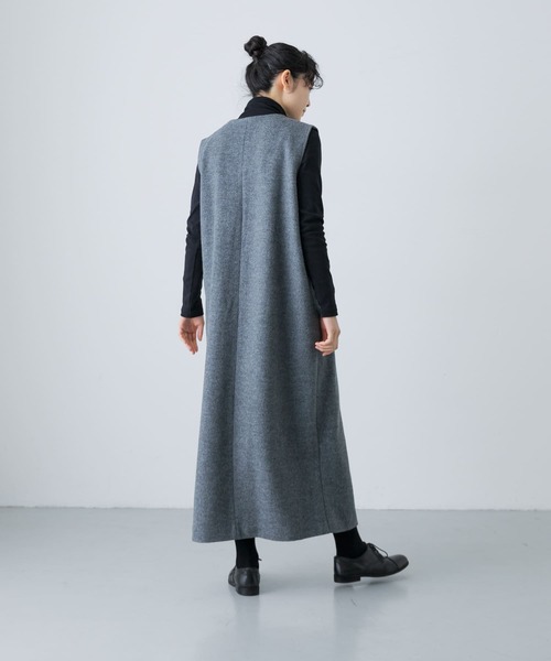 かぐれ（カグレ）の「ウールタックジャンパースカート（ワンピース・レディース・ブラック/グレー・FREE）」の21枚目の写真